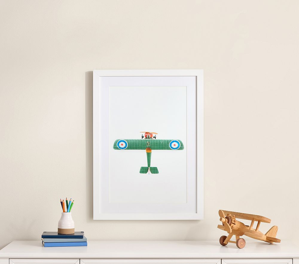 Leslee Mitchell Green Plane Framed Art | Pottery Barn Kids