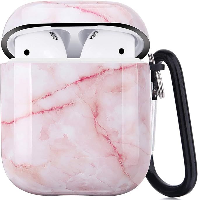 Airpods Case - LitoDream Cute Marble Pink Airpod Case Accessories Protective Hard Case Cover Port... | Amazon (US)