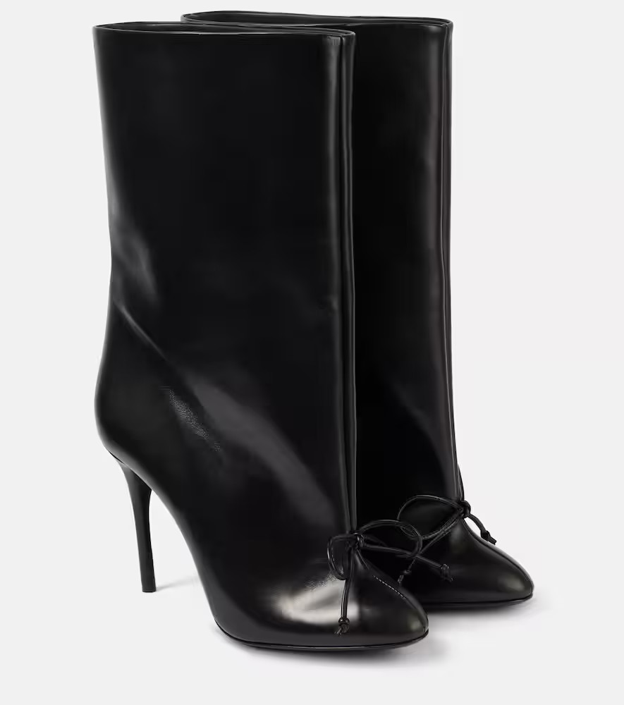 AlaÃ¯a 90 bow-detail leather ankle boots | Mytheresa (US/CA)