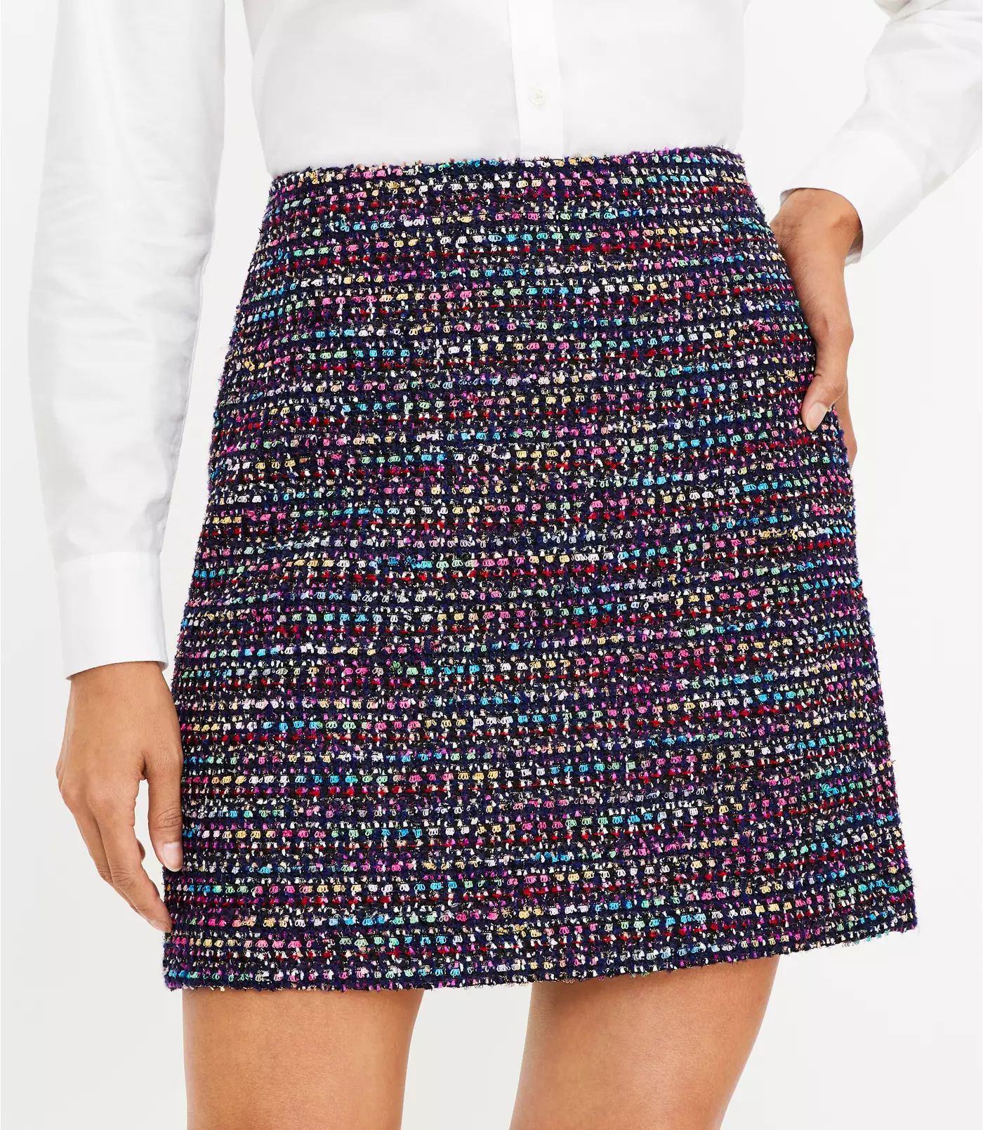 Shimmer Textured Shift Skirt | LOFT