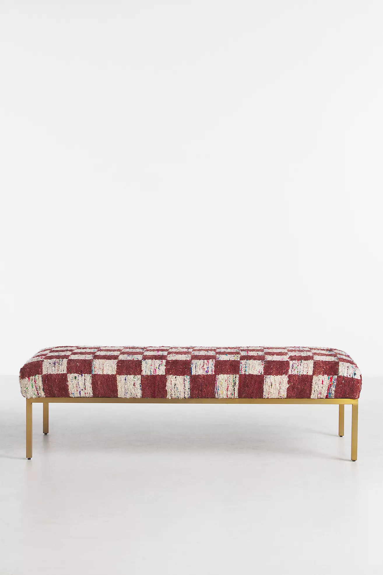 Checkered Rug Ottoman | Anthropologie (US)