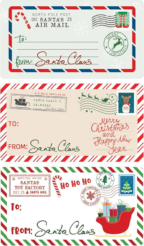 Christmas Tag Stickers from Santa - 75 Labels - Peel and Stick Gift Tags for Kids | Amazon (US)