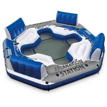 Intex Inflatable Relaxation Station Island Floating Lounge, 120" x 120" x 26" | Walmart (US)