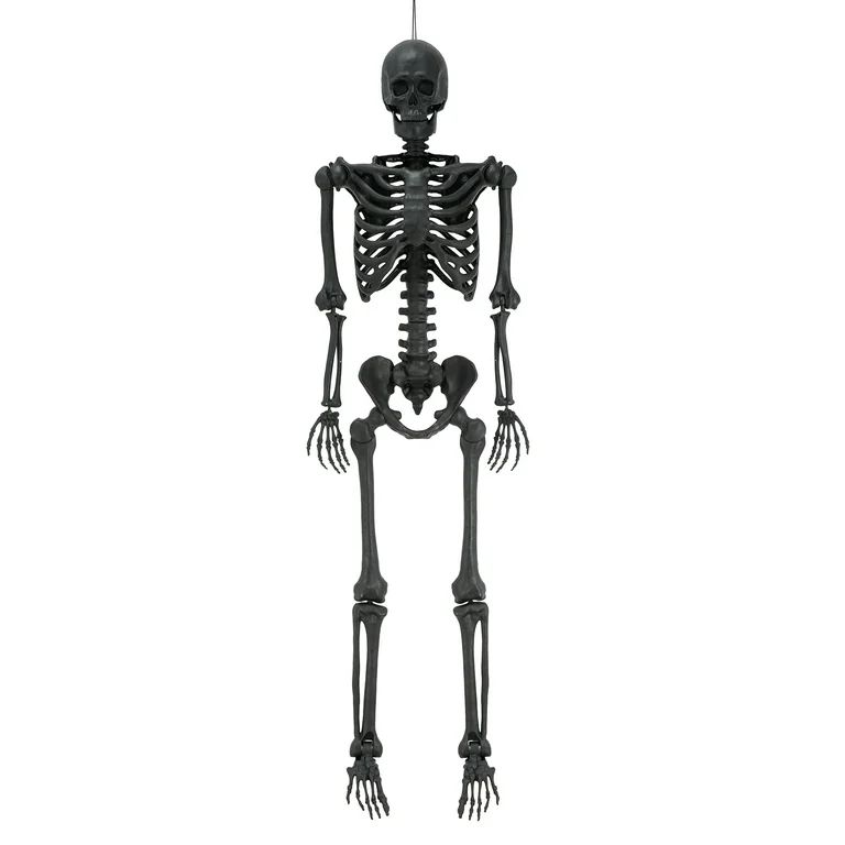 Halloween 5' Black Poseable Skeleton Outdoor Decor by Way To Celebrate | Walmart (US)