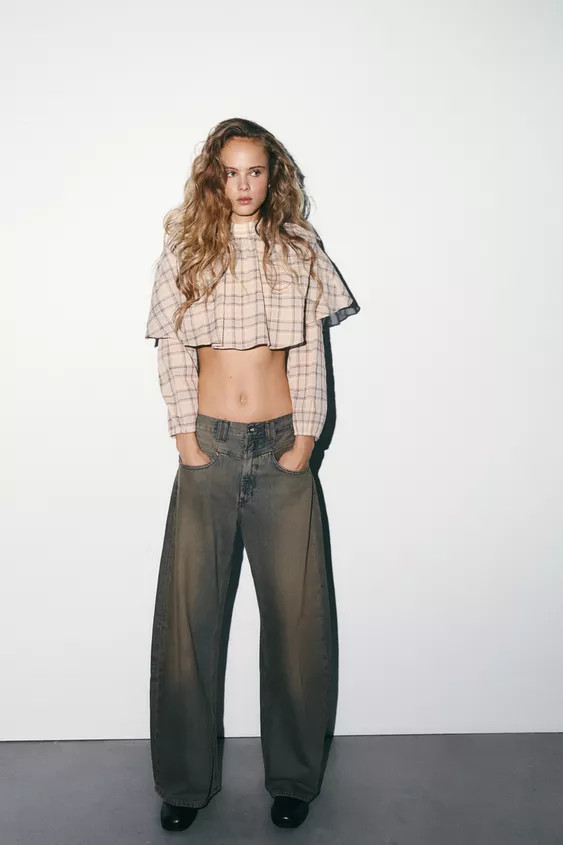 PLAID CAPE CROP TOP | Zara US