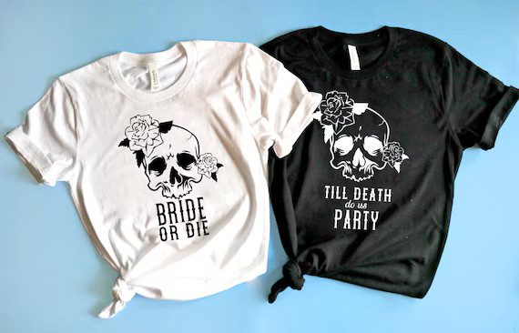 Bachelorette Party Shirts. Bride Or Die Shirt Halloween Bachelorette Shirt. Till death do us part... | Etsy (US)
