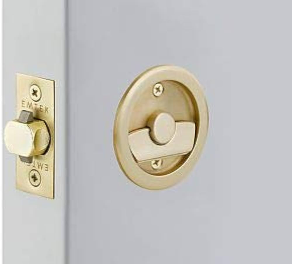 Emtek Tubular Pocket Door (Round Privacy, Satin Brass (US4)) | Amazon (US)