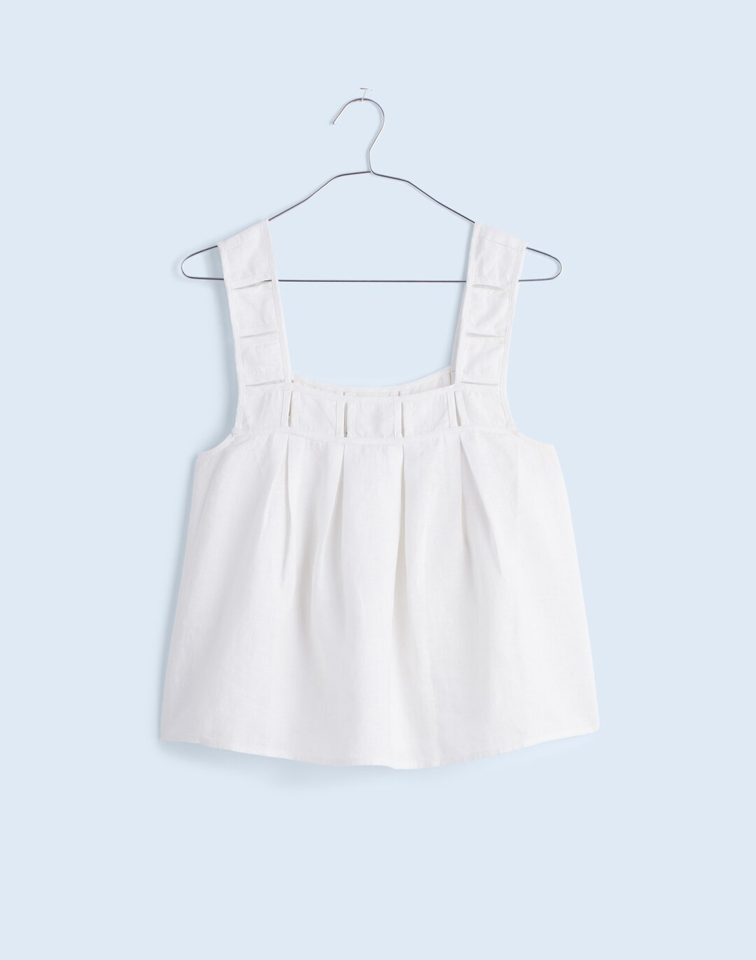 Embroidered A-Line Top in 100% Linen | Madewell