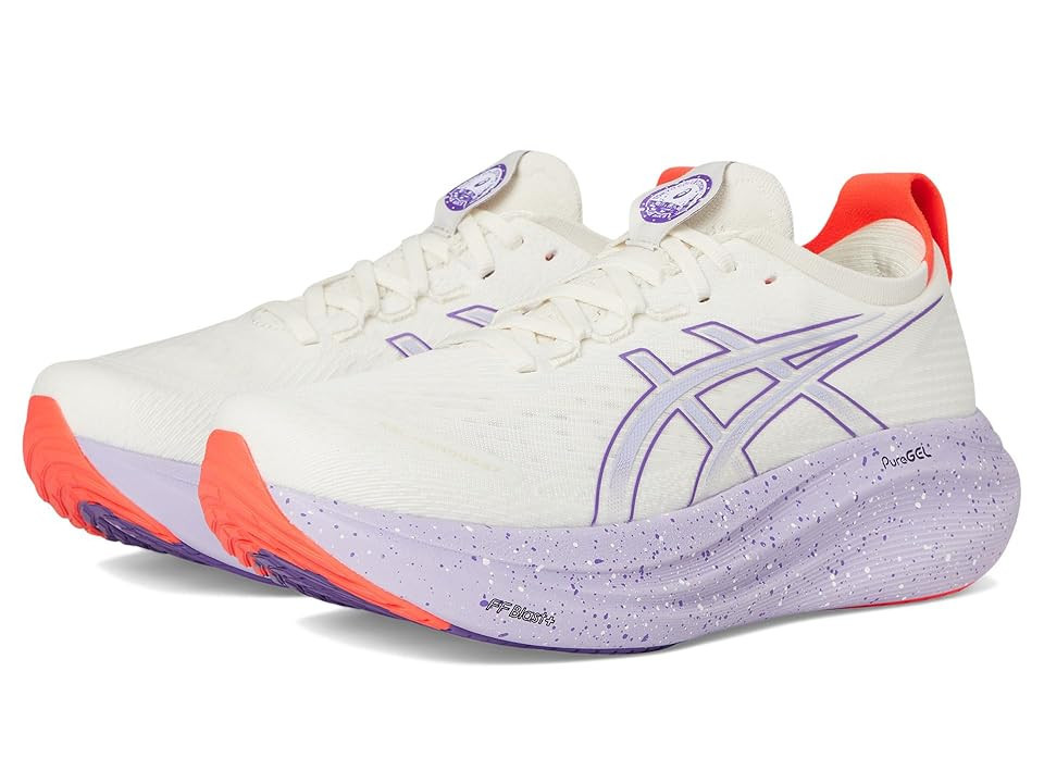 ASICS Gel-nimbus 27 Tokyo Women's Shoes Cream/Edo Purple : 9.5 B - Medium, Synthetic | Zappos