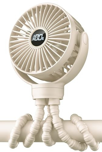 KIDEE Portable Stroller Fan, Mini Baby Fans Battery Operated, LED Display with 3 Speeds, Small Clip on Fan Desk Fans USB Rechargeable, Personal Handheld fans Fan for Travel Outdoor, Children Gifts | Amazon (US)