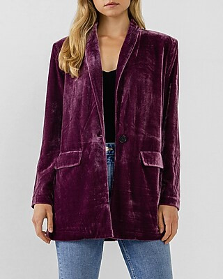 Endless Rose Velvet Single Breasted Blazer | Express