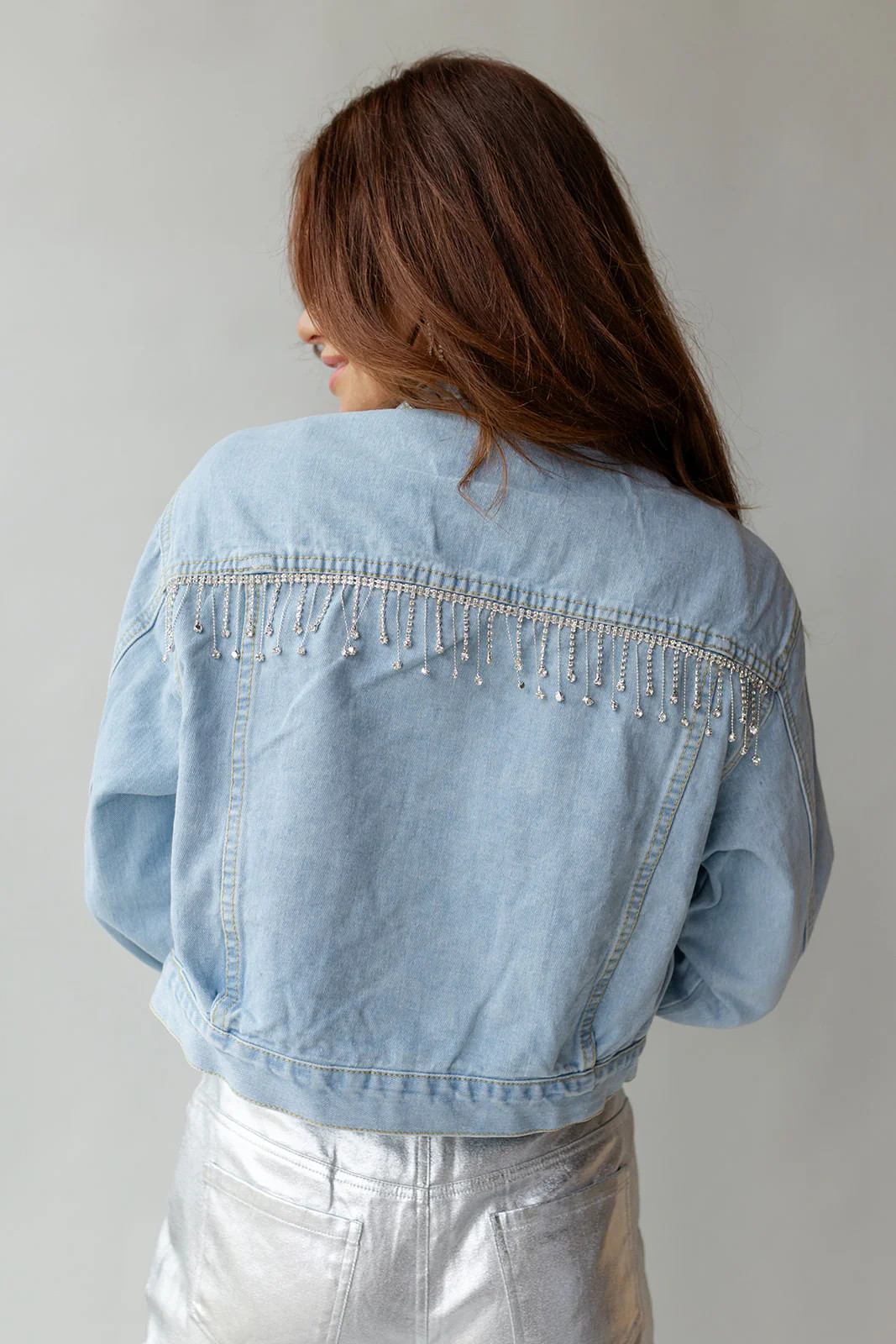 rhinestone denim jacket | mode