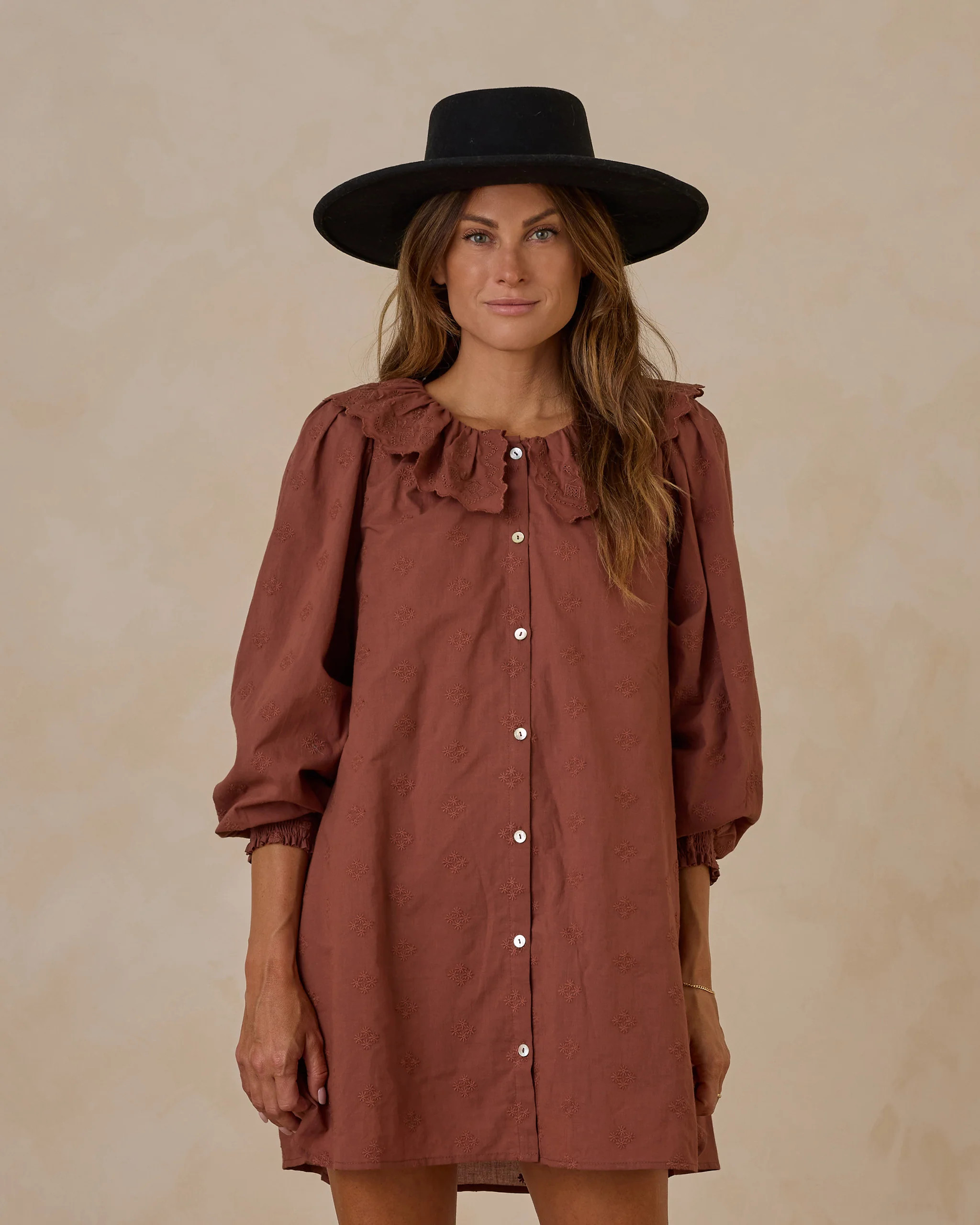 Colette Mini Dress | Brick | Rylee + Cru