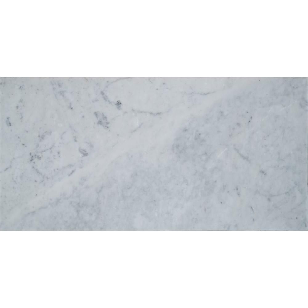 Carrara White 3 in. x 6 in. Polished Marble Floor and Wall Tile (1 sq. ft. / case) | The Home Depot