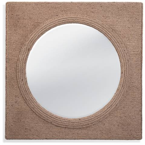 Avon Brown Sisal Rope 42" Square Oversized Wall Mirror | Lamps Plus