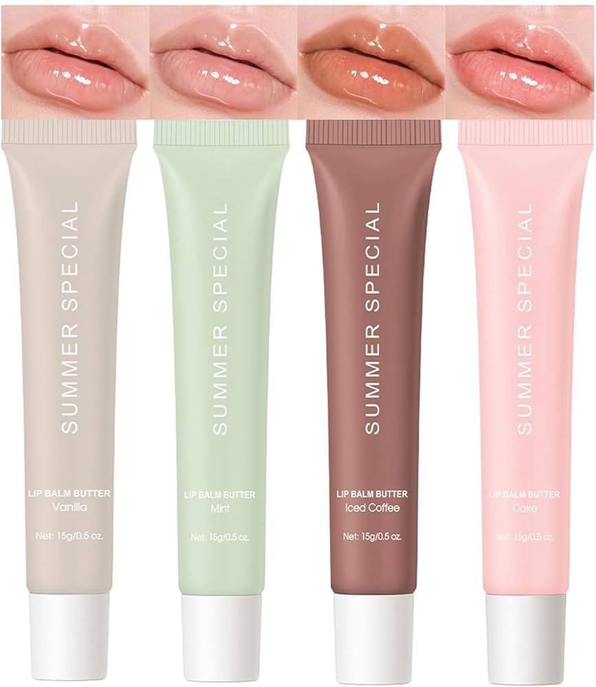URQT 4PCS Summer Special Lip Butter Balm, Hydrating, Nourishing & Softening Lip Care with Natural... | Amazon (US)