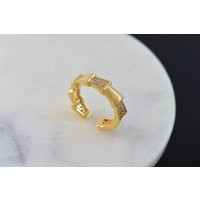 Ring, Rk-06G, 1 Pc, 16K Shiny Gold Plated Brass, Open Ring, Inner 17mm, Cubic Enhanced Plating | Etsy (US)