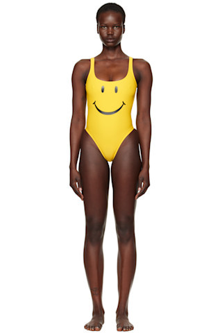 Yellow Smiley Swimsuit | SSENSE