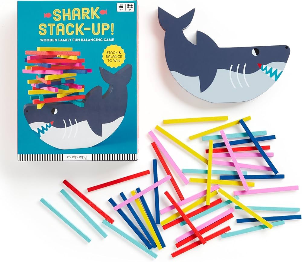 Mudpuppy Shark Stack Up – Shark Themed Wooden Balancing Game for Motor Skill and Dexterity Buil... | Amazon (US)