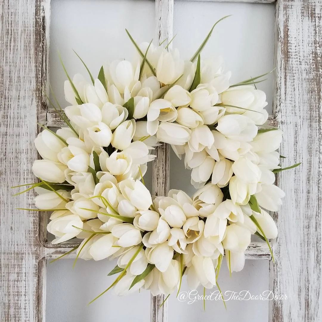 Mini Cream Spring Wreath, Cream Wreath for Table, Candle Wreath, Mini Tulip Wreath, Floral Candle... | Etsy (US)