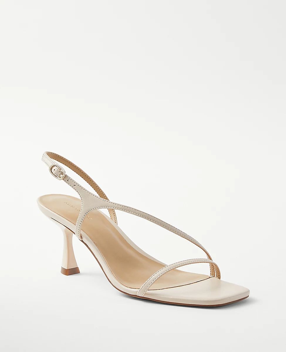 Asymmetrical Strappy Leather Sandals | Ann Taylor (US)