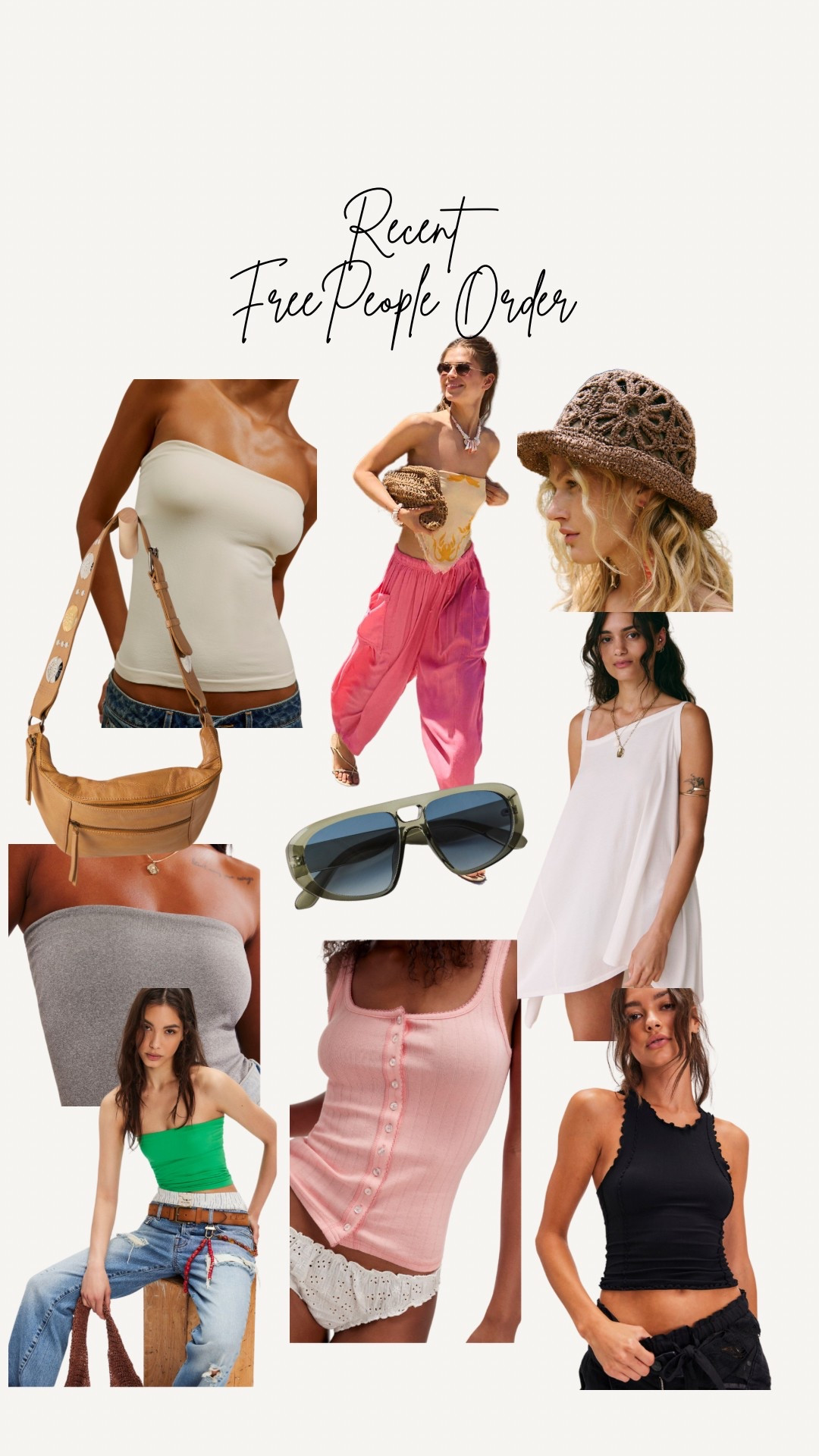 free people order (nothing above $50 except purse)
order xs in everything. tube tops i got an xs/s 
@freepeople 

#LTKStyleTip #LTKFindsUnder100 #LTKFindsUnder50