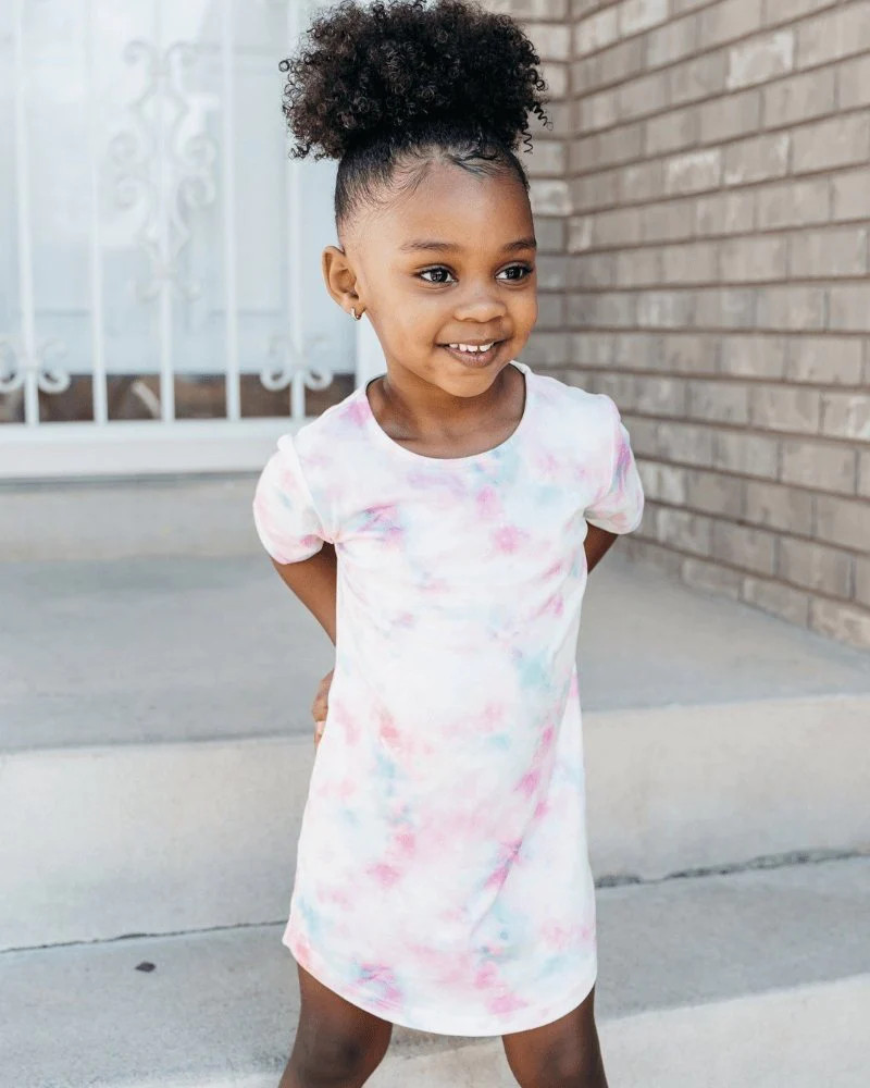Tatum Tee Shirt Dress - Cotton Candy Tie-Dye | Bailey's Blossoms