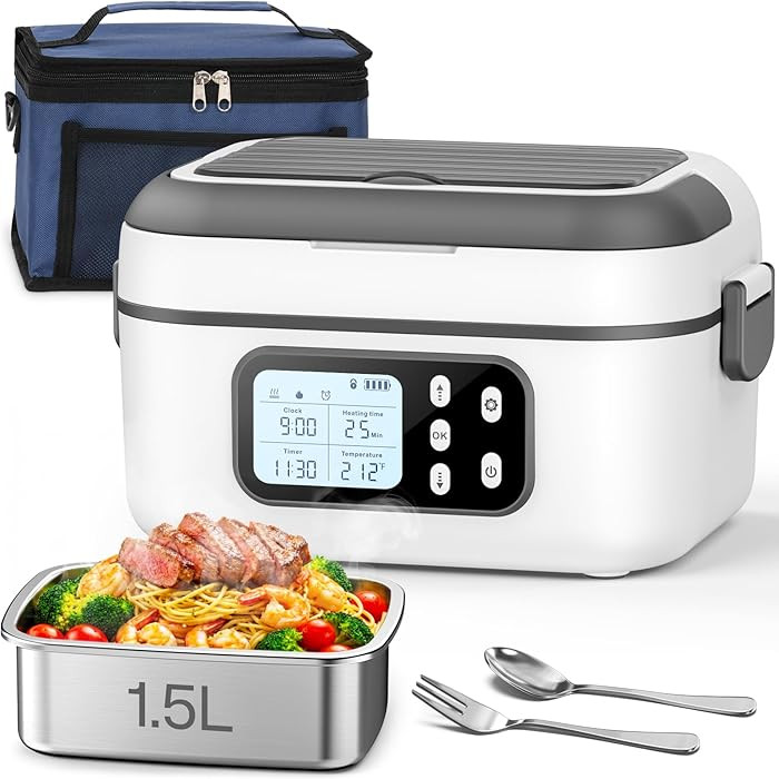 SOUOA Fiambrera eléctrica inalámbrica con calefacción para adultos con calefacción automátic... | Amazon (US)