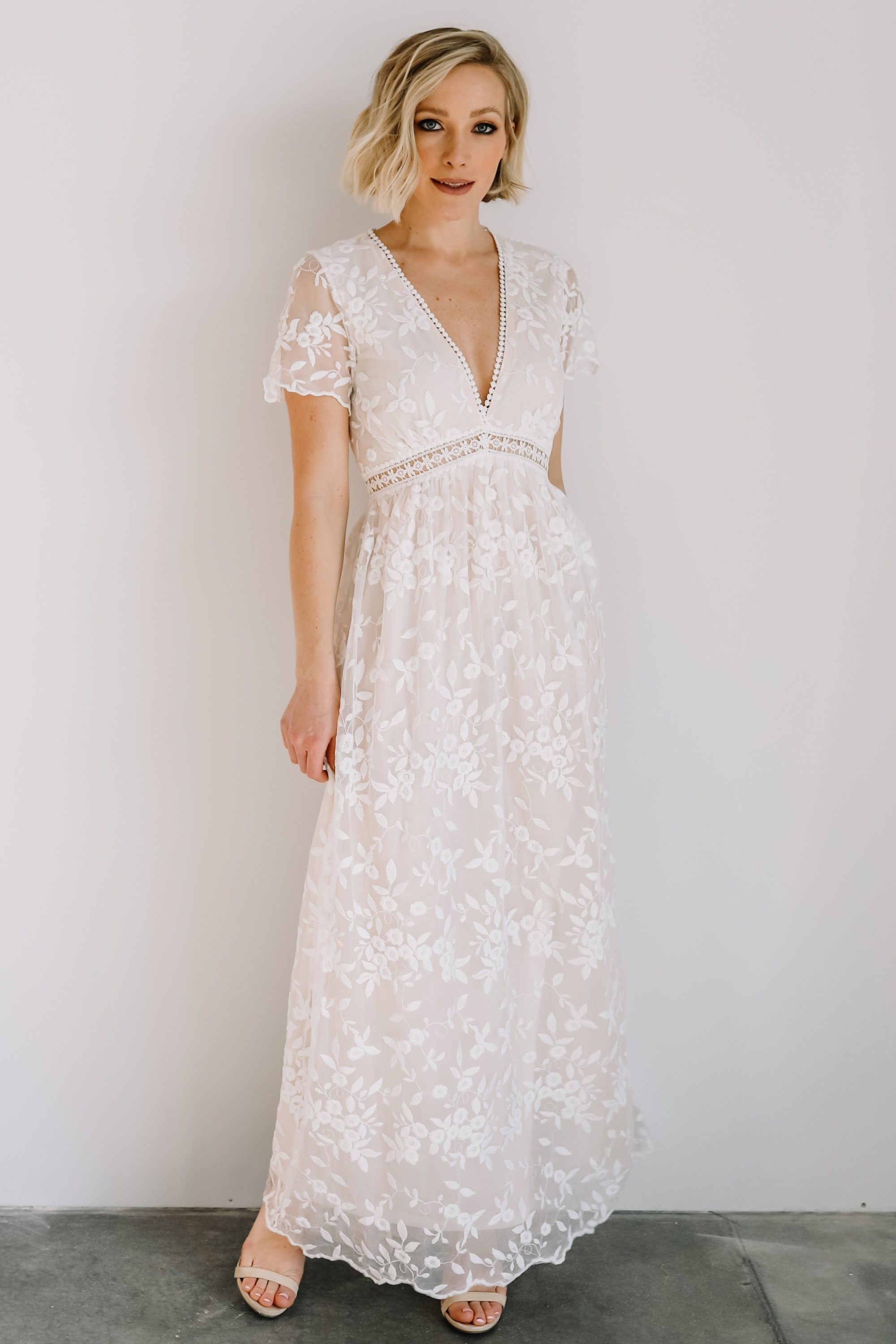 Ada Off White Lace Maxi Dress | Baltic Born