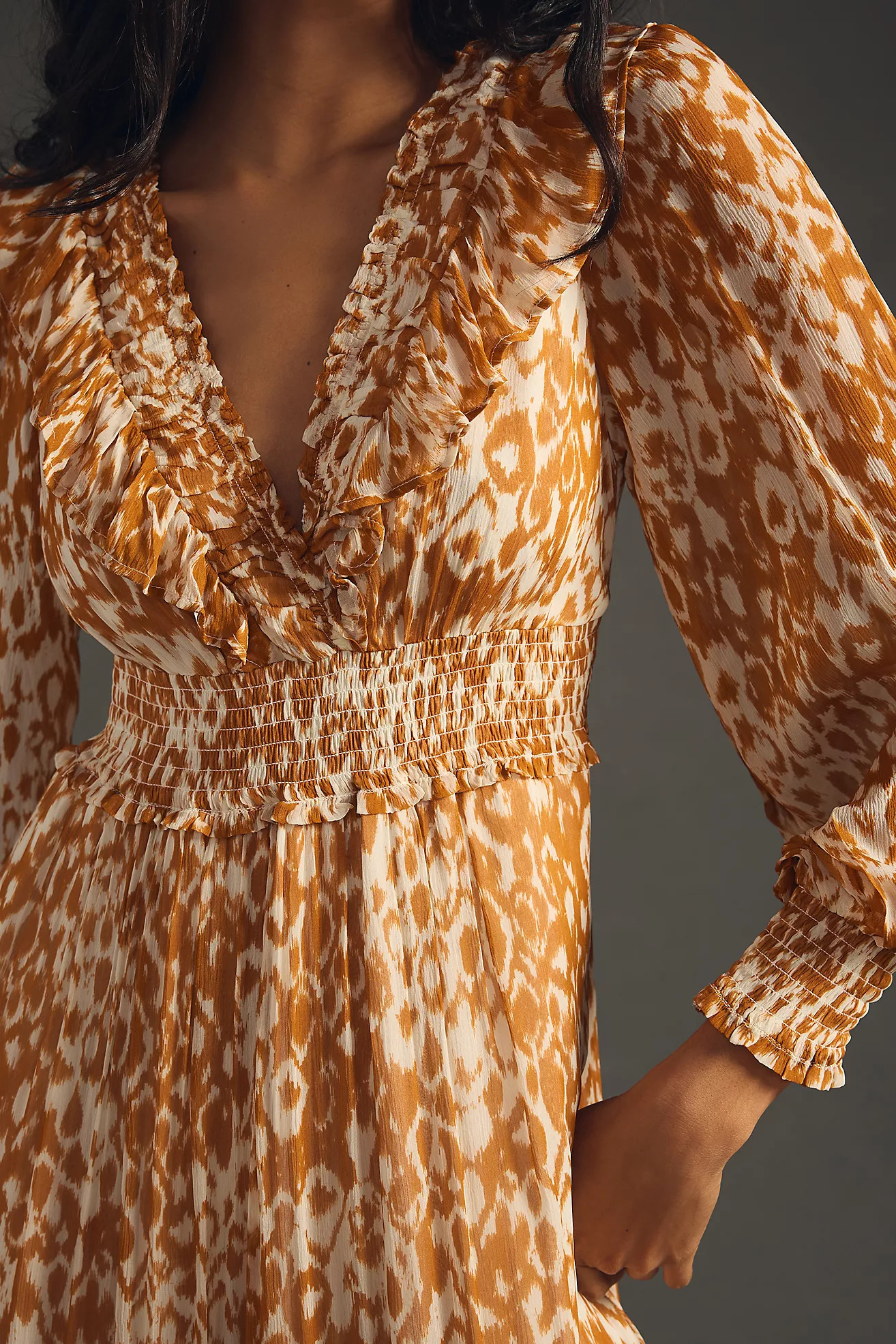 By Anthropologie Ruffled V-Neck Dress | Anthropologie (US)