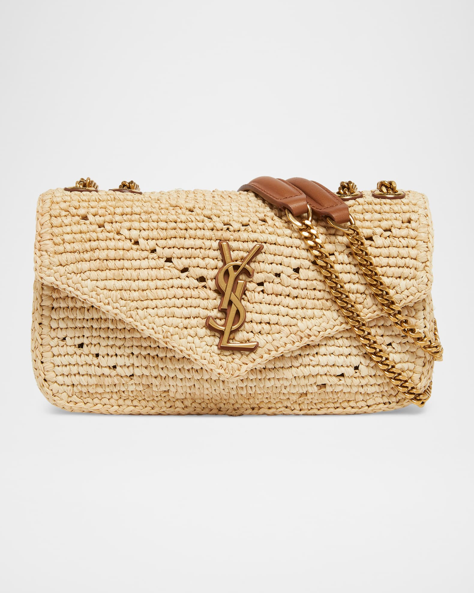 Mini Loulou Shoulder Bag in Raffia | Neiman Marcus