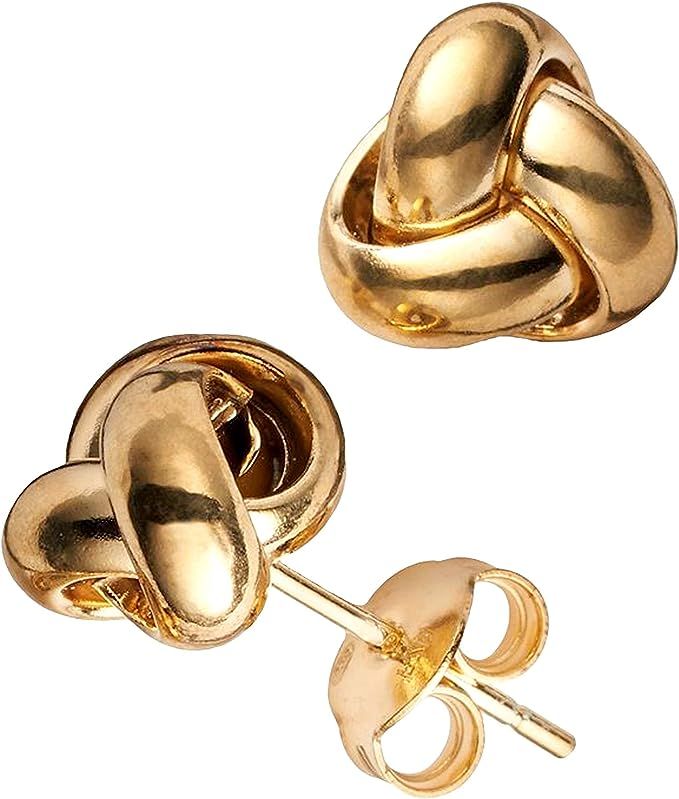 10k Yellow Gold Love Knot Post Stud Earrings, 6mm | Amazon (US)
