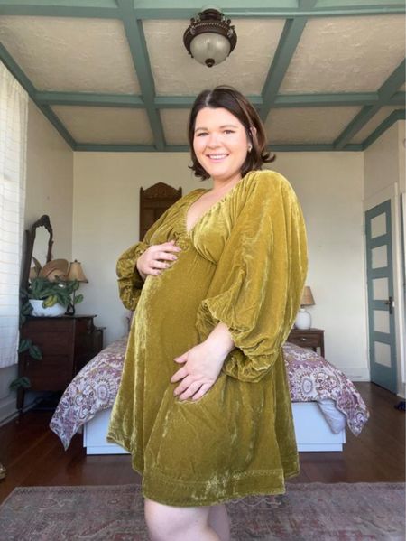 The dress of the season! This mini velvet number from free people is midsize and bump friendly! I sized up to XL for the bump and more length! 

#LTKGiftGuide #LTKHoliday #LTKSeasonal