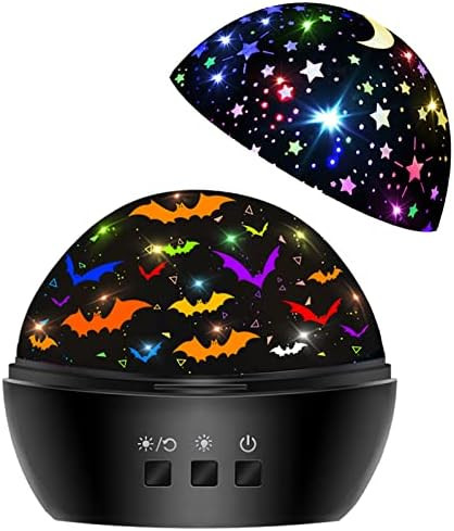 Halloween Decoration,16 Colors 2 in 1 Projection 360 Degree Rotating Realistic Bat,Home Decor LED Li | Amazon (US)