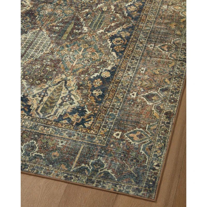 Magnolia Home By Joanna Gaines X Loloi Banks Machine Washable Spice / Blue Area Rug & Reviews | W... | Wayfair North America