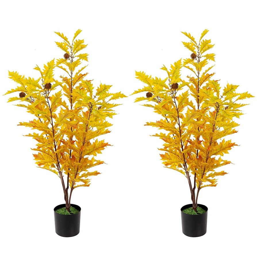 2 Packs 35.4-inch Artificial Maple Tree - Autumn Tree Artificial Plant Autumn Home Decoration, Su... | Amazon (US)