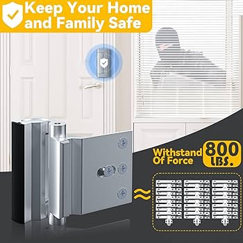 Rerishom 2 Pack Door Lock Withstand 800 lbs for Inward Swinging Door,Door Reinforcement Lock with... | Amazon (US)