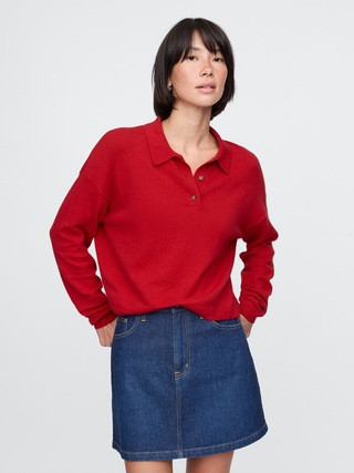 CashSoft Relaxed Polo Shirt Sweater | Gap (CA)