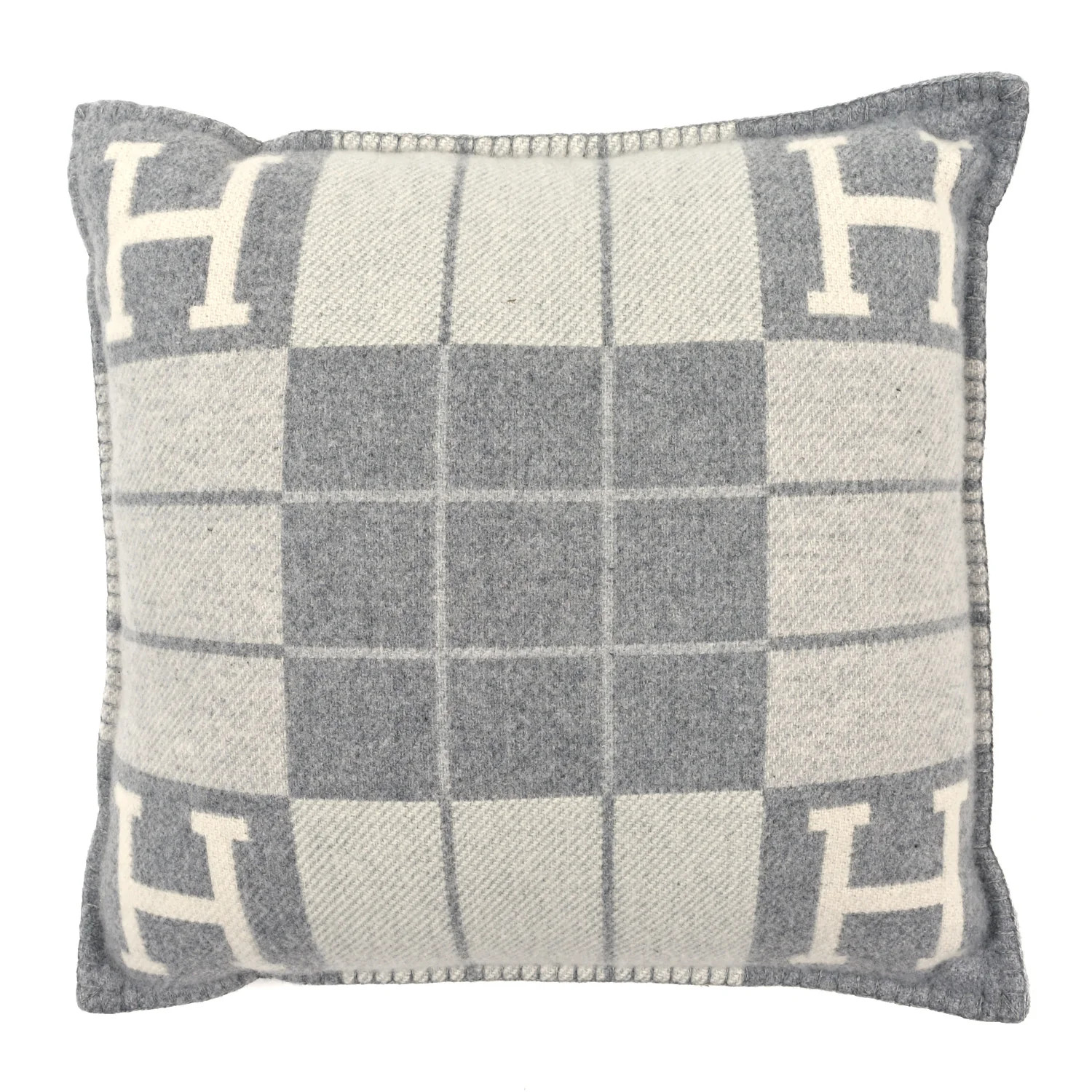 Hermes Wool Cashmere Avalon III Pillow PM Ecru Gris Clair 1968245 | FASHIONPHILE (US)