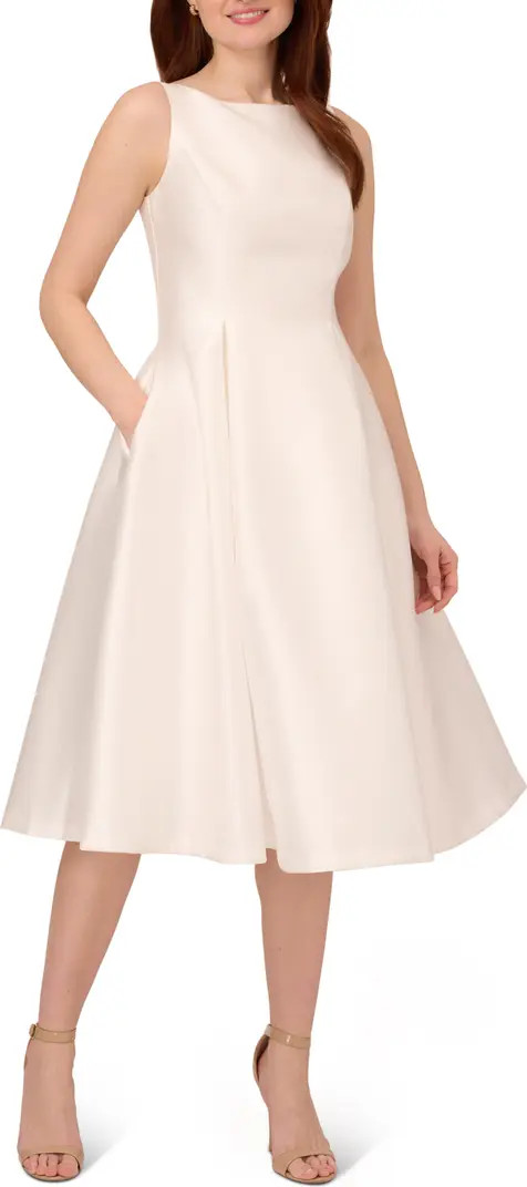 Sleeveless Mikado Fit & Flare Midi Dress | Nordstrom