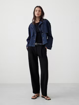 Denim Short Trench Jacket | Banana Republic Factory