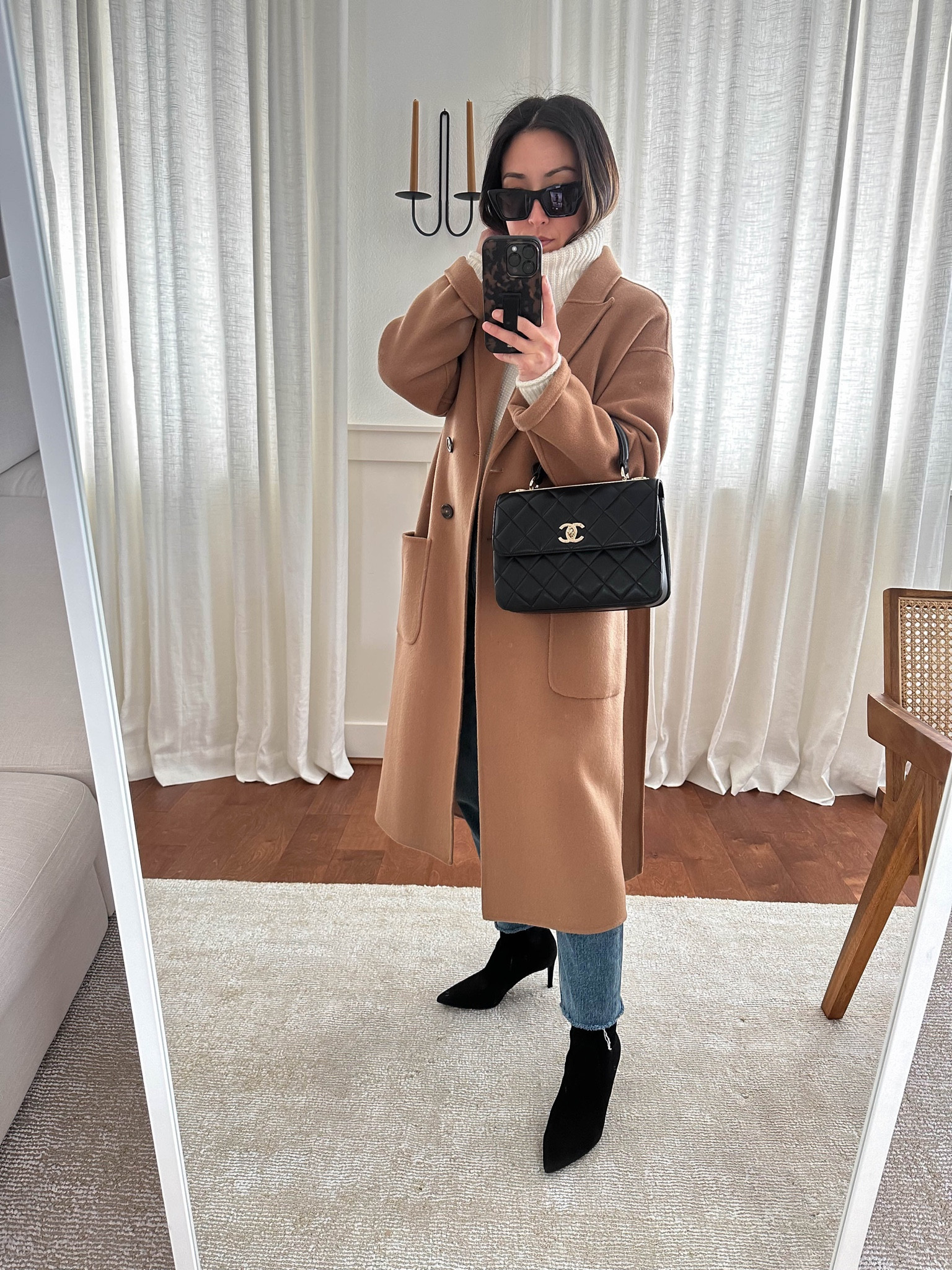 Stiletto boots. Stuart Weitzman sock booties. 

Coat - Anine Bing xxs
Sweater - Madewell xs (old)
Jeans - Agolde 24
Boots - Stuart Weitzman 35
Bag - Chanel trendy cc small
Sunglasses - YSL mica 

Petite style, tonal style, neutral outfit, capsule wardrobe, minimal Style, street style outfits

#LTKitbag #LTKstyletip #LTKshoecrush
