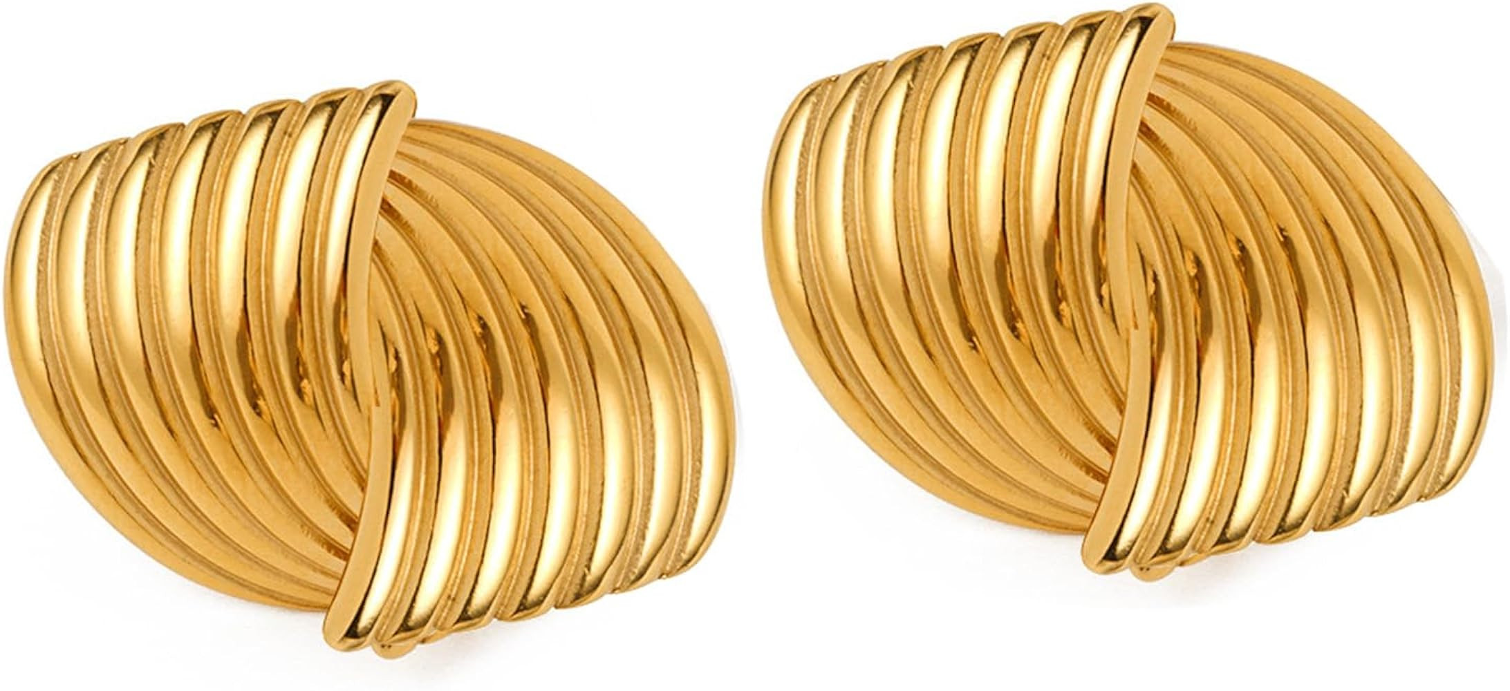 Chunky Gold Rectangle Stud Earrings for Women, Dainty Thick Stud Earrings, Minimalist Geometric E... | Amazon (US)