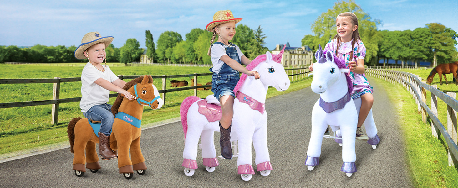 PonyCycle Official Classic U Series Ride on Horse Toy Plush Walking Animal Pink Unicorn Size 4 fo... | Amazon (US)