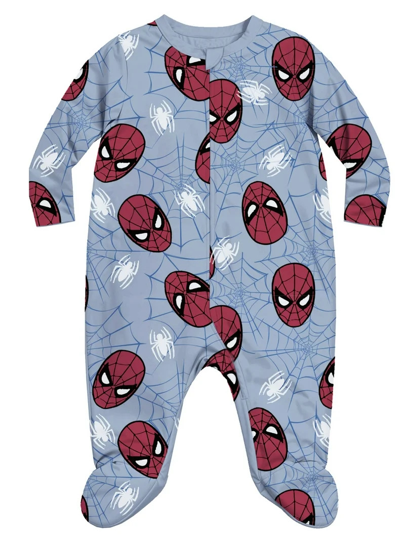 Spiderman Baby Boy Printed Long Sleeve Footed Sleep N Play, Sizes Newborn- 9 Months | Walmart (US)