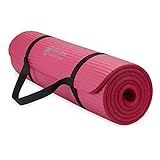 Gaiam Essentials Thick Yoga Mat Fitness & Exercise Mat with Easy-Cinch Carrier Strap, Pink, 72"L X 2 | Amazon (US)