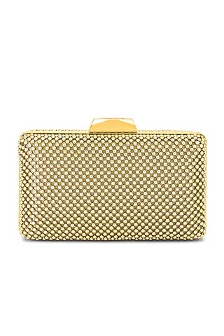 Lucy Metallic Clutch in Gold | Revolve Clothing (Global)