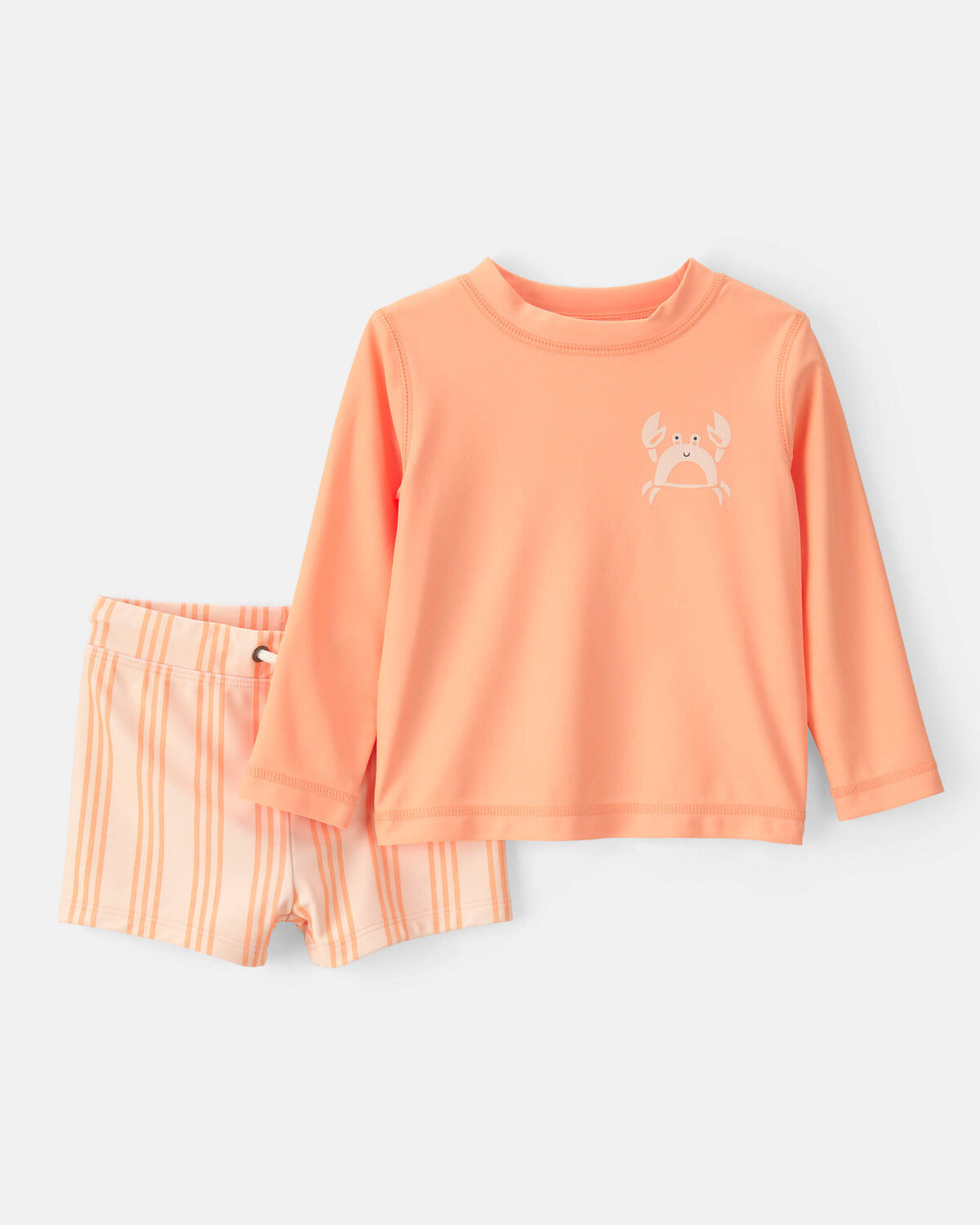 Baby Boy 2-Piece Long-Sleeve Rashguard Swimsuit Set - Orange | Carter's Inc