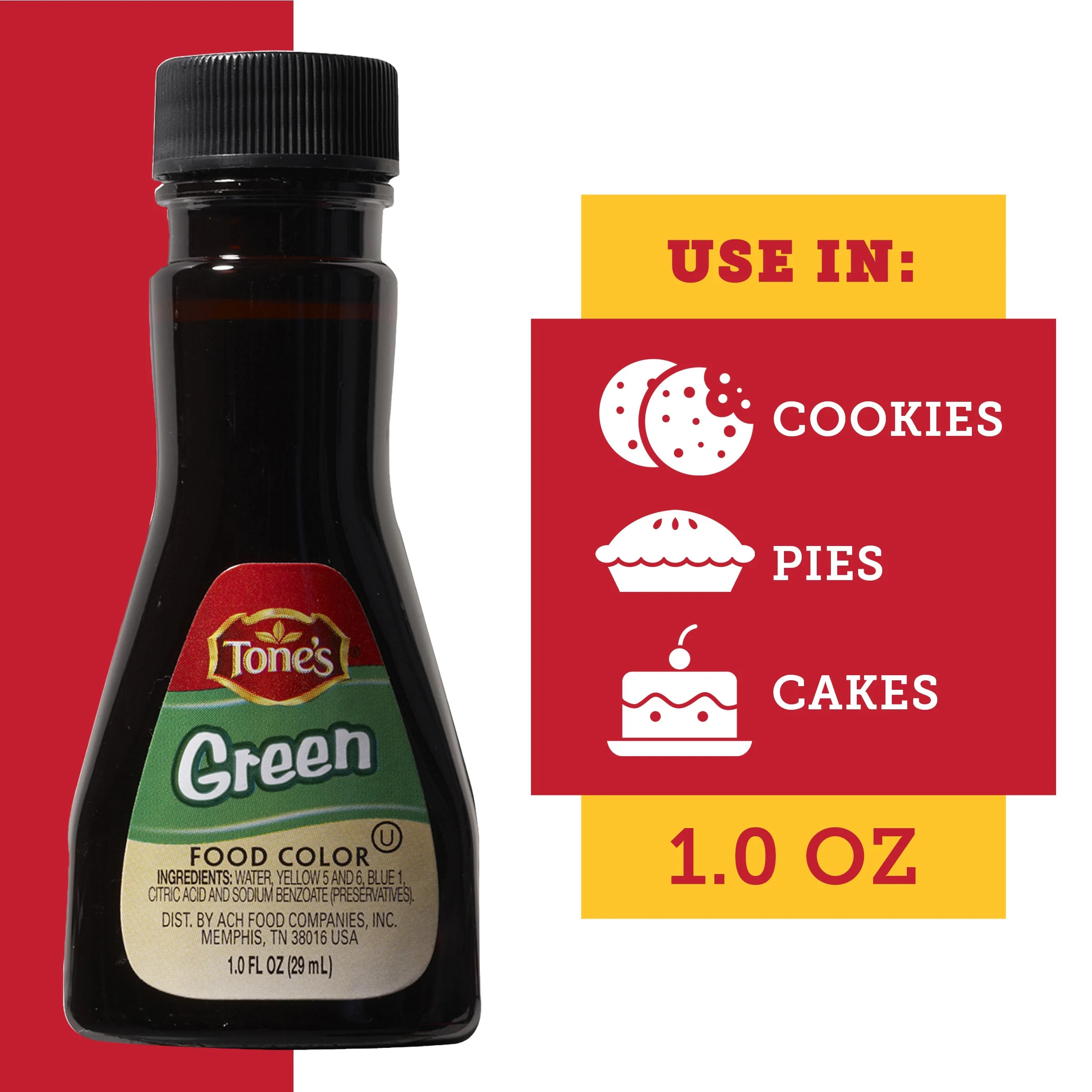 Tone's Food Color Green, 1 fl oz | Walmart (US)