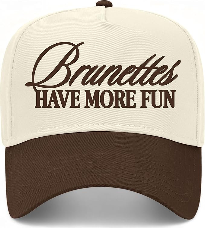 Brunettes Have More Fun Vintage Trucker Hat | Funny Premium Snapback Baseball Hat for Men & Women | Amazon (US)